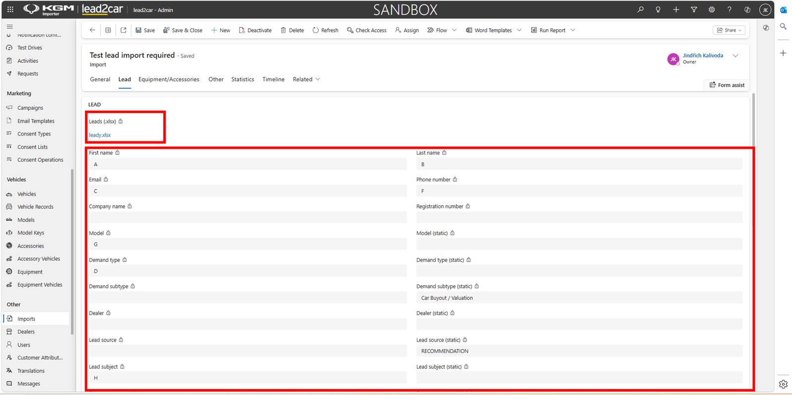 Lead import file