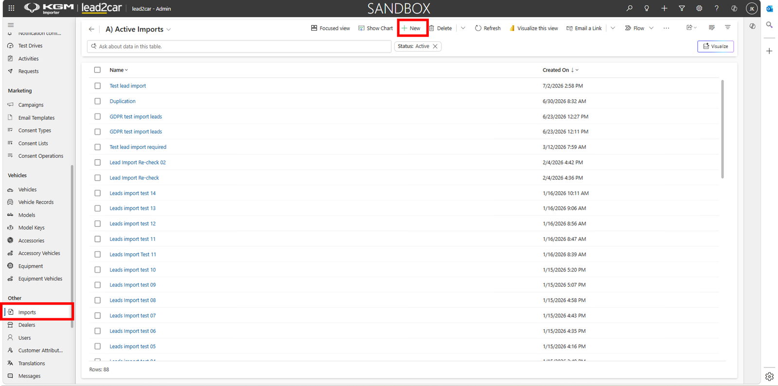 Imports list